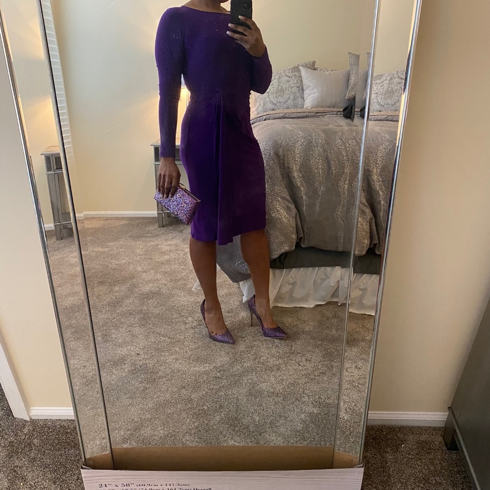 🐴 CHAPS Purple Matte Jersey Day Dress